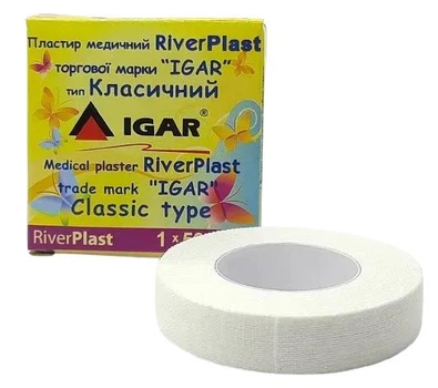 Пластырь катушка медицинская Igar RiverPlast Классический 1x500 см.
