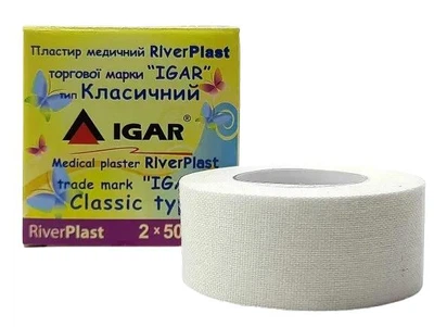 Пластырь катушка медицинская Igar RiverPlast Классический 2x500 см.
