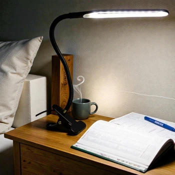 Настільна світлодіодна лампа на затискачі XSD 206 USB 12358 Black гнучка 24 LED 5500 К