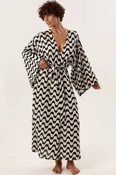 Кимоно AJOUR 50/52(2XL/3XL) Черный/Белый (143709)