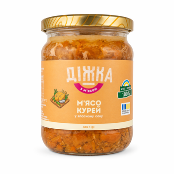М'ясо курей “Діжка” у власному соку 480 г