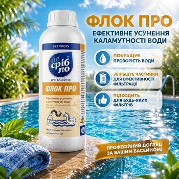 Флокулянт коагулянт для басейну Це Срібло 1 кг – засіб проти мутності води, освітлення та покращення фільтрації