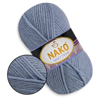 Nako Sport Wool, Світлий джинс №11223, напіввовняна пряжа, 100 г / 120 м, 25% вовна / 75% акрил, для снудів, шапок, кардиганів