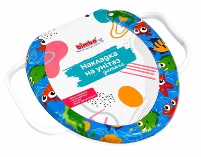 Детская накладка на унитаз Bimbo C31828 мягкая с ручками, универсальная Blue