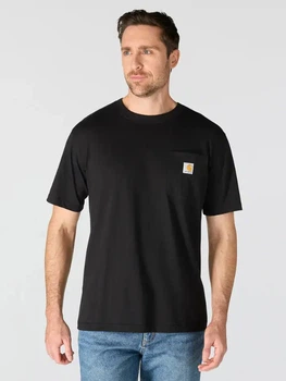 Футболка бавовняна довга чоловіча Carhartt 107319 N04 M Чорна (800070358363)