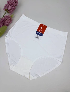Высокие бесшовные перфорированные слипы 6126, XXL (ОБ 110-135), Молочный