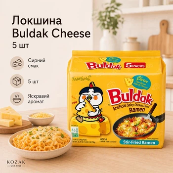 Локшина рамен Samyang Buldak Hot Chicken Ramen Cheese 5 шт упаковка