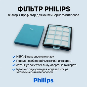 Фильтр контейнера для пылесоса Philips FC8767, FC8766, FC8764, FC8761, FC8760, FC8763, FC8770, FC8769