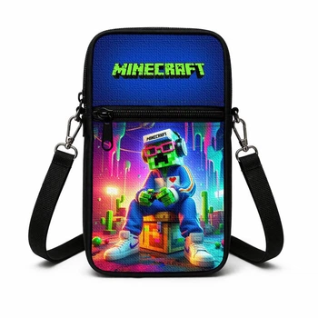 Детская сумка-чехол для телефона Minecraft через плечо, водонепроницаемая мини-сумка месенджер (3051)