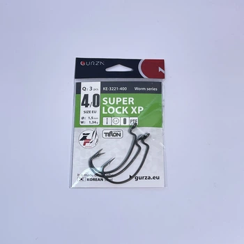 Оффсетный крючок Gurza SUPER LOCK XP # 4/0 PTF 3 шт.,KE-3221-400