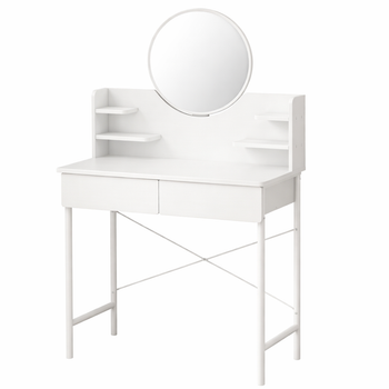 Туалетный столик RIAS D92A с зеркалом и 2 ящиками 126x80x40 см White (3_08176)