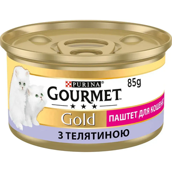 Вологий корм для кошенят Gourmet Gold паштет з телятиною 85 г 12592358