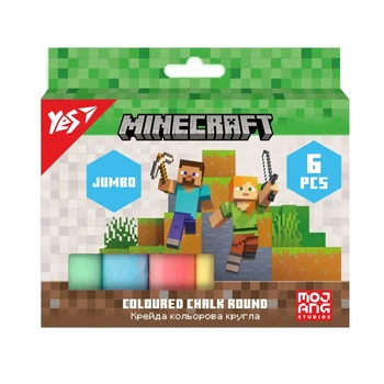 Крейда кольорова Yes 6 штук JUMBO Minecraft (400558)