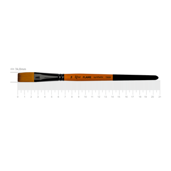 Кисть синтетика плоская FLAME 1368F No14 короткая ручка ROSA