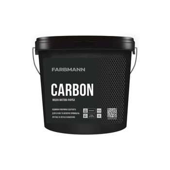 Интерьерная краска сверхпрочная Farbmann Carbon база А 9 л матовая белая