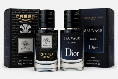 Сет чоловічих парфумів No Brand ( версія Sauvage Elixir LUX + Aventus LUX), 60+ 60 мл
