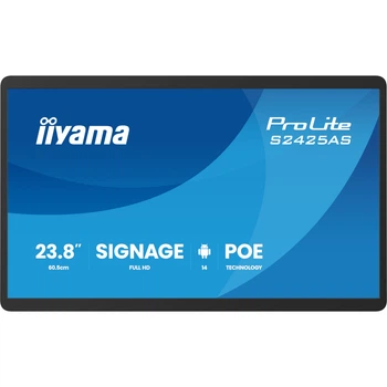 Інформаційний дисплей 23.8" IIYAMA ProLite S2425AS-B1P IPS FHD 500 кд/м² 14 мс Android 14 Black