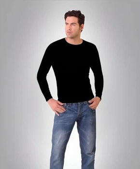 Термофутболка мужская MICROFIBRE с длинным рукавом черный S