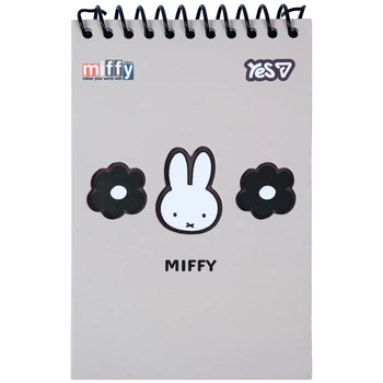 Блокнот YES 100x150мм на спір. 60арк. Miffy Flora 152250, з фігурною висічкою (клітинка) (30) /152250/