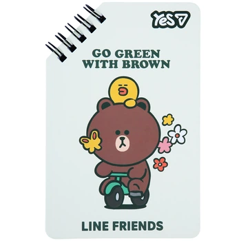 Блокнот Yes Line Friends Go Green95x145 60 аркушів лінія