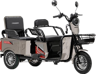 Електричний трицикл Crosser Transit TR-5 PRO LFP (1500W LFP 76.8V 30Ah) - Сірий