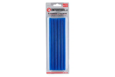 Клеевые стержни универсальные Intertool 11.2 x 200 мм голубые (в упаковке 12 шт.)