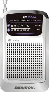 Портативный радиоприемник SMARTON SM 2000, FM/AM, стерео, компактный (93×56×28 мм), серебристый