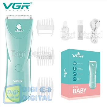 Детская машинка для стрижки VGR V-150 MINT 3 безопасные насадки бесшумная IPX7