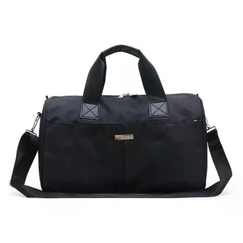 Сумка - саквояж спортивная унисекс большой емкости черная (1908-2 черный)