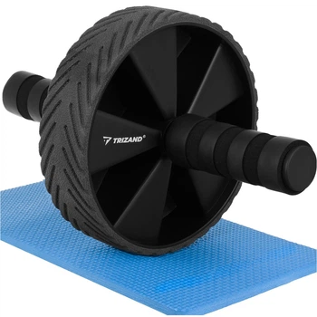 Ролик для пресса гимнастическое колесо Trizand ABS Roller Wheel стальной сердечник, протектор для сцепления + коврик EVA (27668)