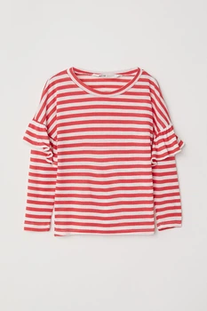 Лонгслів H&M червоний-білий LBJQI361 110/116