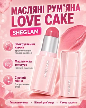 Масляные кремовые румяна в стике Buttery Bliss с сияющим финишем от SHEGLAM - Love Cake 6 g