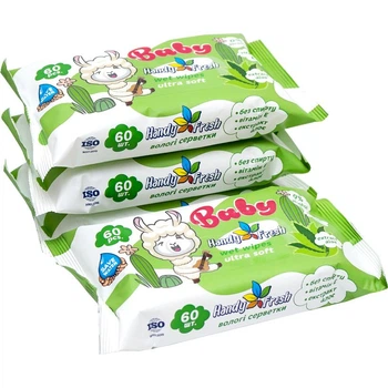 Вологі серветки 60шт "Handy Fresh" антибактеріальні