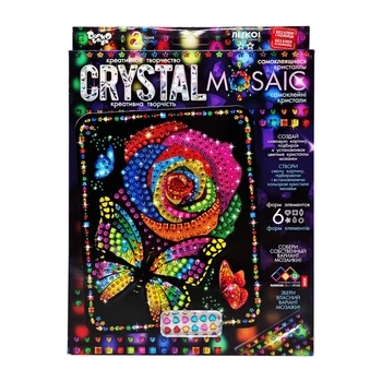 Алмазная мозаика "Crystal mosaic Цветок" шесть видов кристалов, набор для детского творчества