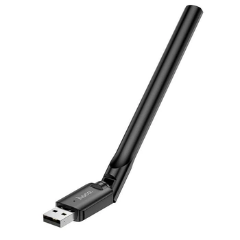Внешний модем WiFi адаптер Hoco HI32 USB external antenna wireless network card |2.4GHz (WiFi 4), USB 2.0, сетевой, 150 Мбит/с, Windows, Linux| Черный