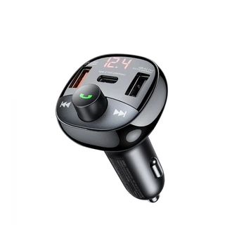 Автомобильное зарядное устройство и FM-ресивер Remax Lodi Series, 2×USB, Type-C 54,5 Вт, Bluetooth, микрофон(DL_6AEB4D28B442)