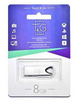 Флешка USB 8GB T&G метал 117 серый