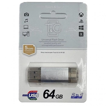 Флеш память/флеш накопитель USB 64GB T&G Type-C 009 Star серебро