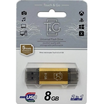 Флешка USB 8GB T&G Type-C 009 Star золото