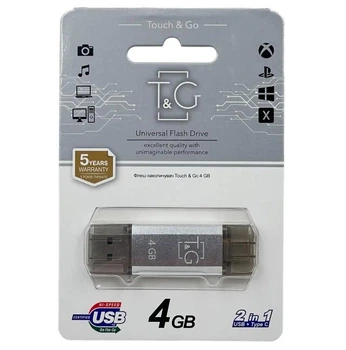 Флешка USB 4GB T&G Type-C 009 Star серебро
