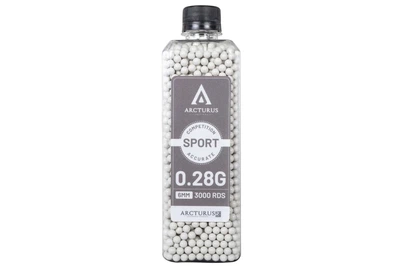 Страйкбольні кулі Arcturus RS SPORT Match Grade 0.28g BBs 3000 pcs bottle White