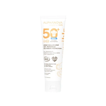 Дитячий органічний сонцезахисний крем SPF 50+ від народження, ALPHANOVA Organic Sun, 50 г (AN20)
