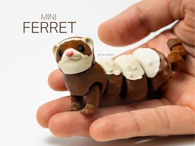 Милый мини Хорек - гибкая 3D-печатная фигурка с подвижными сегментами.