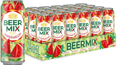 Упаковка пива Beermix Арбуз светлое фильтрованное 2.5% 0.5 л х 24 шт (4820193038941)