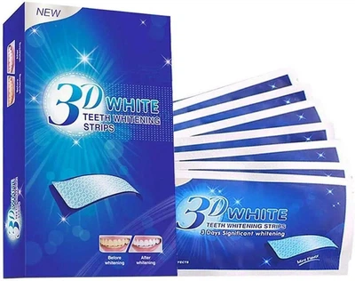 Отбеливающие полоски для зубов 3D White Teeth Whiten, 7 пакетиков в упаковке, на верхние и нижние зубы, профессиональное домашнее отбеливание эмали, против пятен от кофе