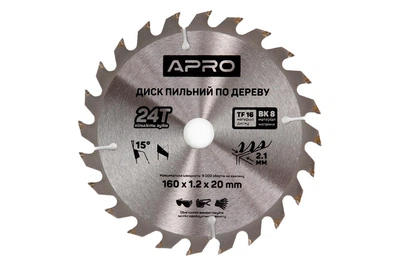 Диск пильный по дереву Apro 160 x 20мм x 24T