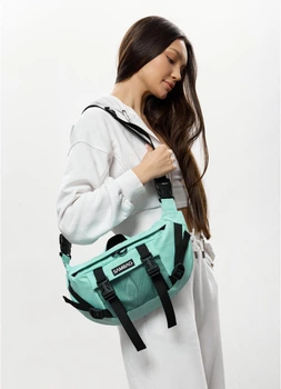 Велика жіноча тканинна поясна сумка бананка SAMBAG М'ятний (5457038721)