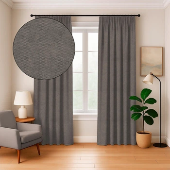 Комплект Штор ArtTextil Микровелюр 130×270 см 2шт, серый с коричневым оттенком №78
