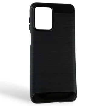 Чехол для телефона Motorola Moto G54 (PB0W0007RS) карбоновый противоударный с высокими бортами черный
