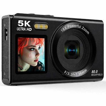 Цифровая камера S150 5K Wi-Fi 80 МП 18x зум AF автофокус microSD до 256 ГБ компактная камера для фото и видео